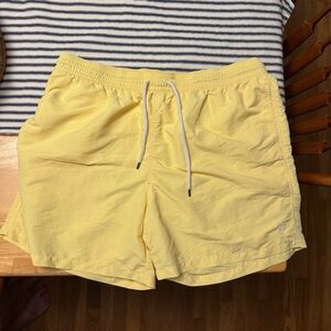 Ralph Lauren Yellow Swim Shorts with Tie Elastic Waist